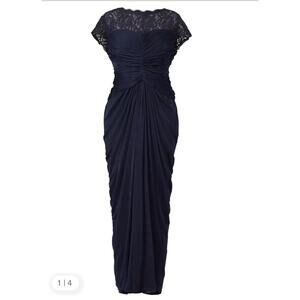 Like a Glove Gown Adrianna Papell Black Evening Event Formal Glam Dress 8